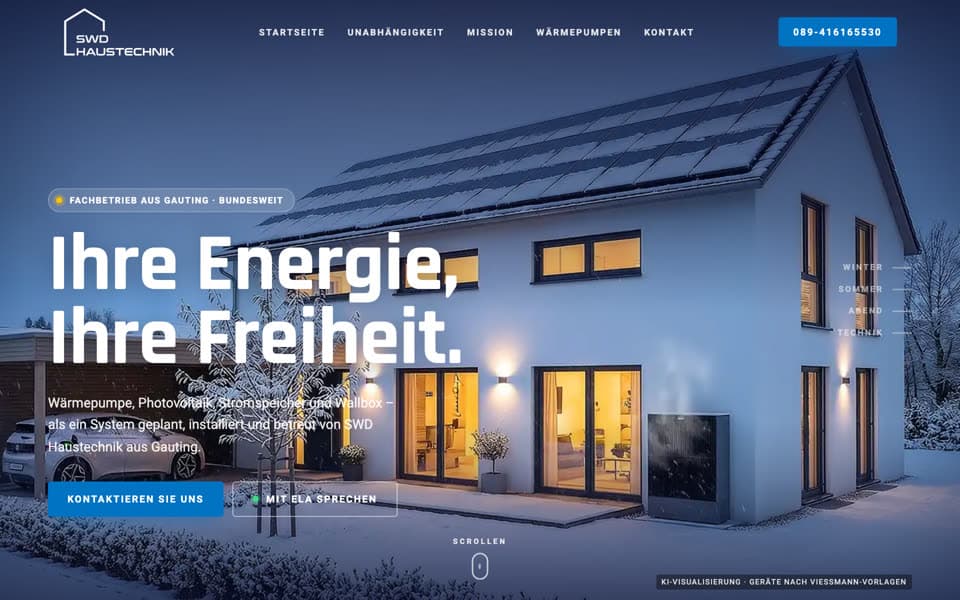 KI-Website von SWD Haustechnik