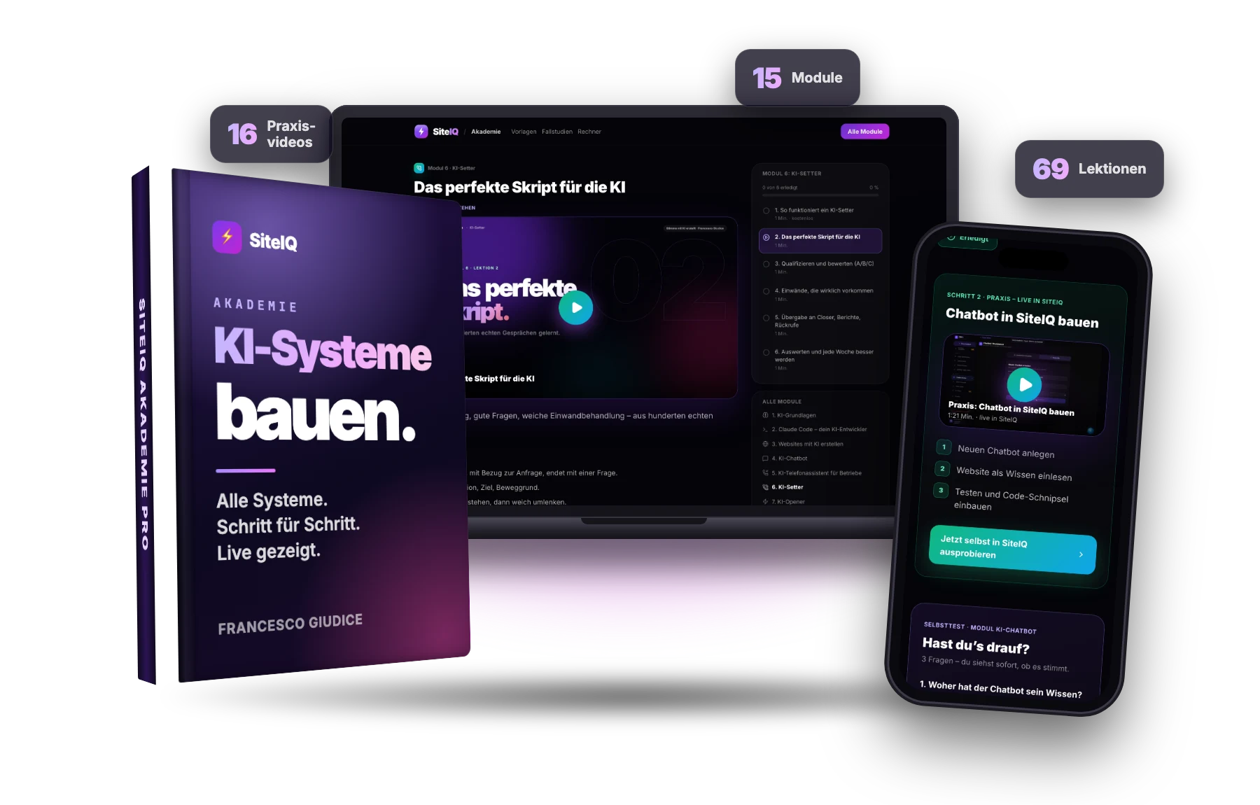 SiteIQ Akademie Pro: Arbeitsbuch, Lektionen am Laptop und Praxisvideos am Handy